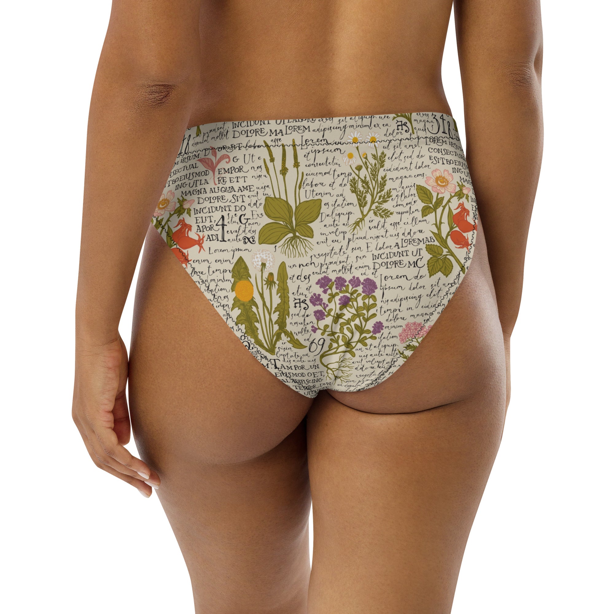 Recycled Herbalist high-waisted bikini bottom