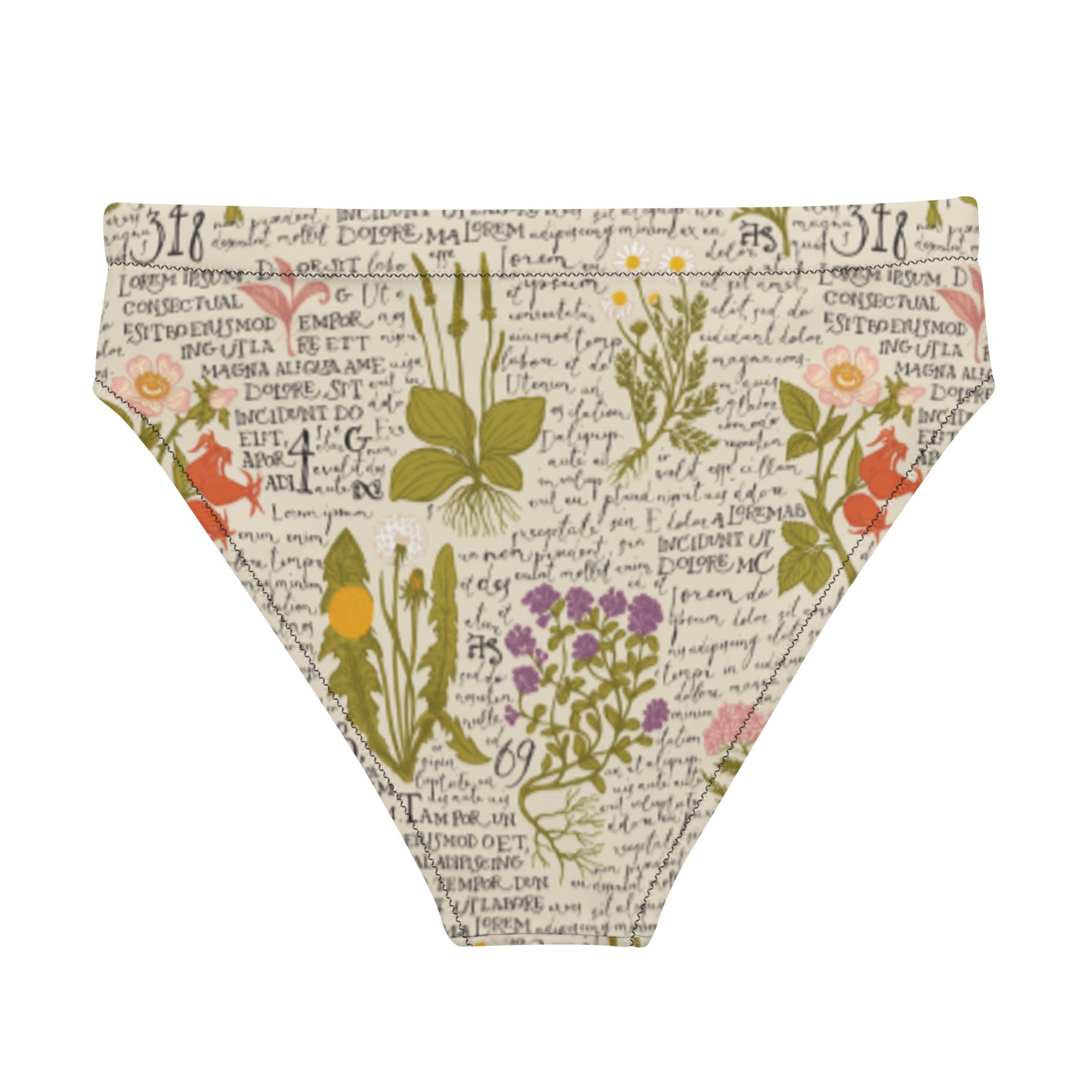 Recycled Herbalist high-waisted bikini bottom