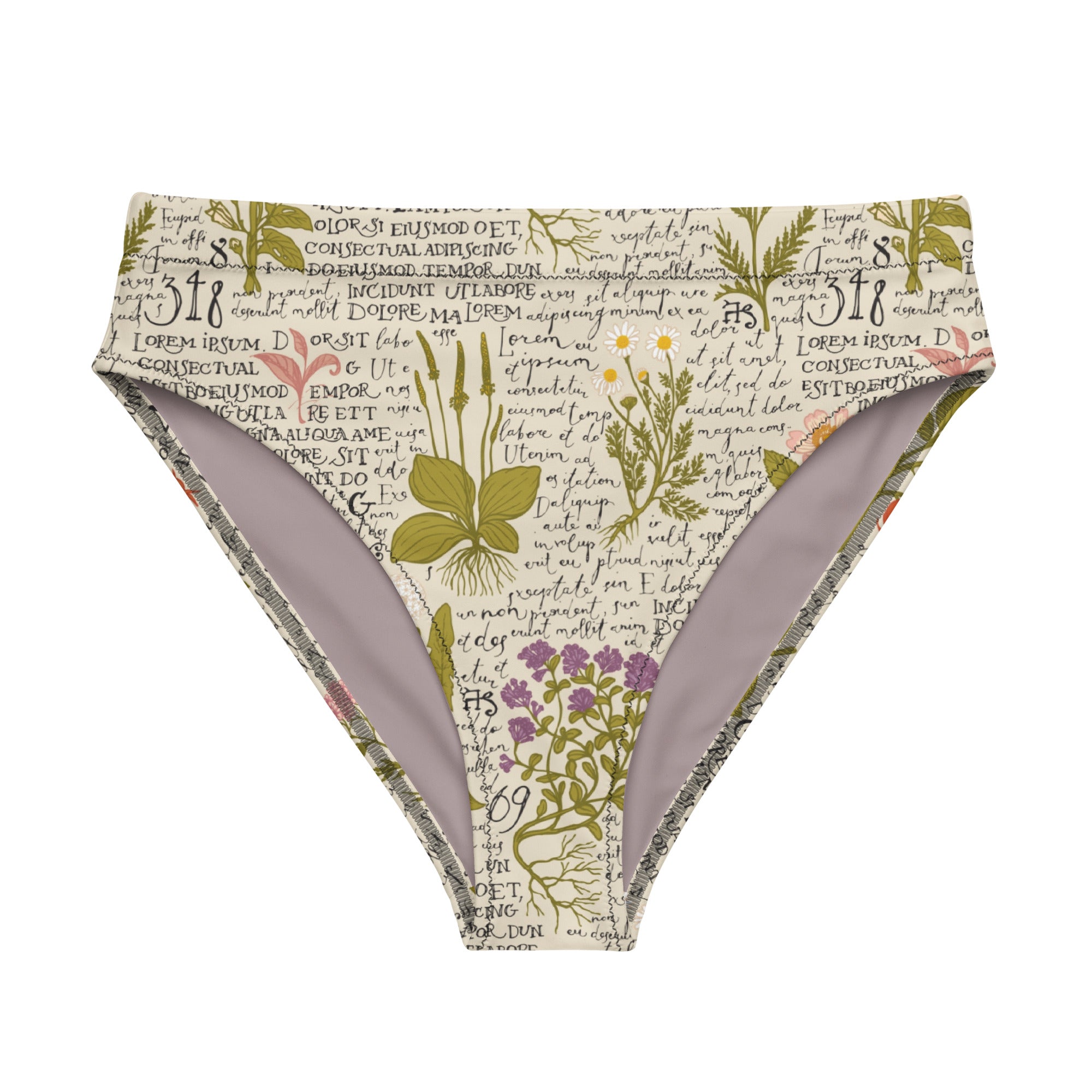 Recycled Herbalist high-waisted bikini bottom