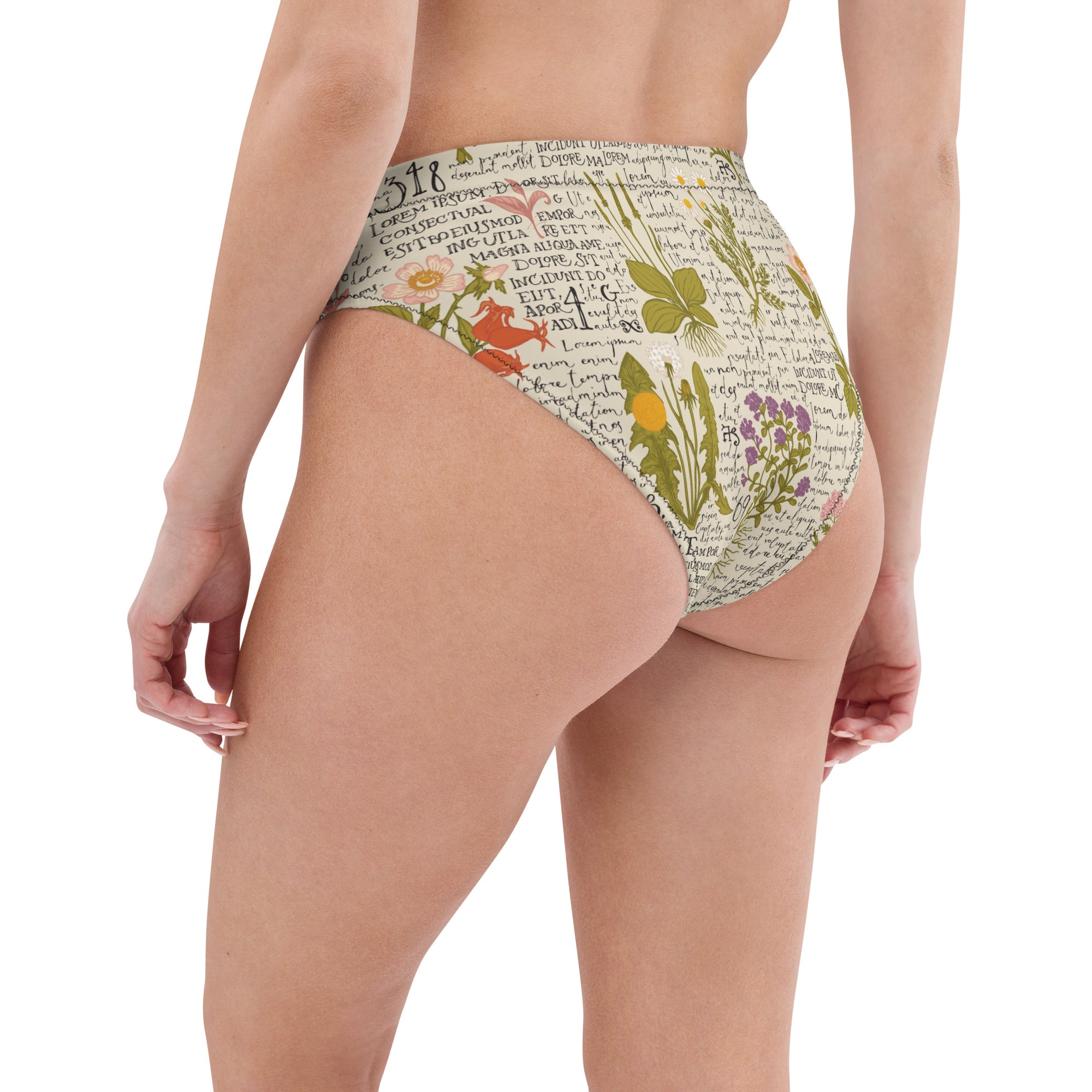 Recycled Herbalist high-waisted bikini bottom