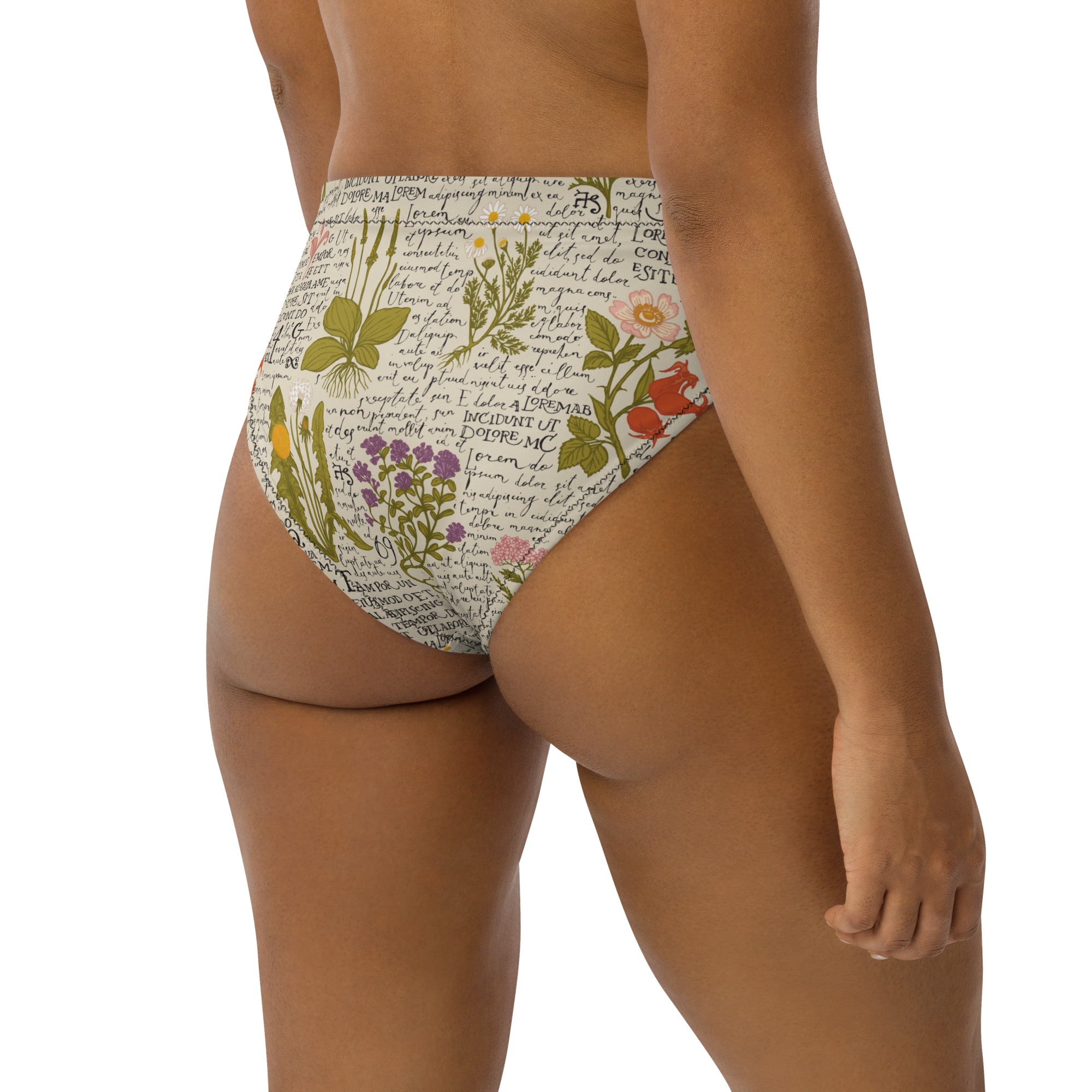 Recycled Herbalist high-waisted bikini bottom