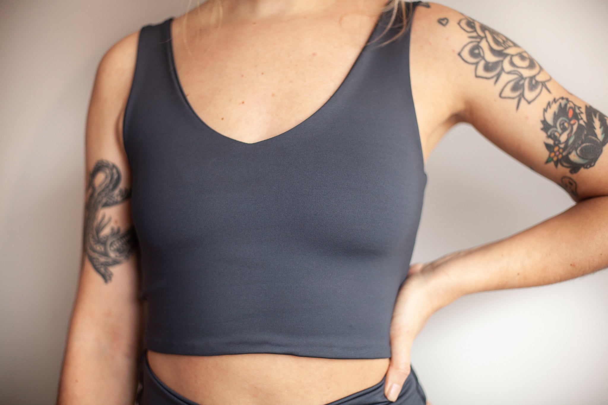 Recycled Delta Longline Top | Slate