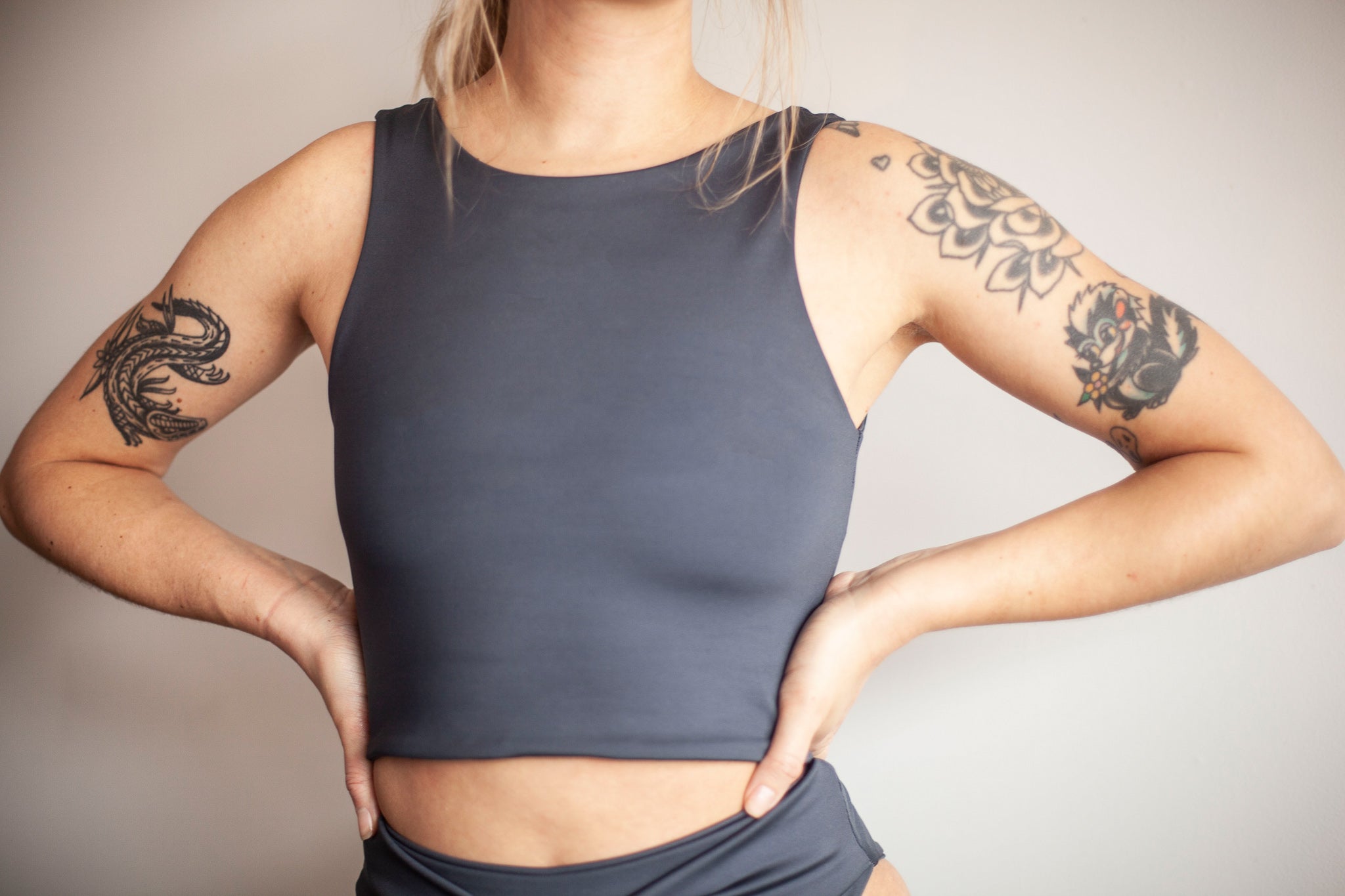 Recycled Delta Longline Top | Slate