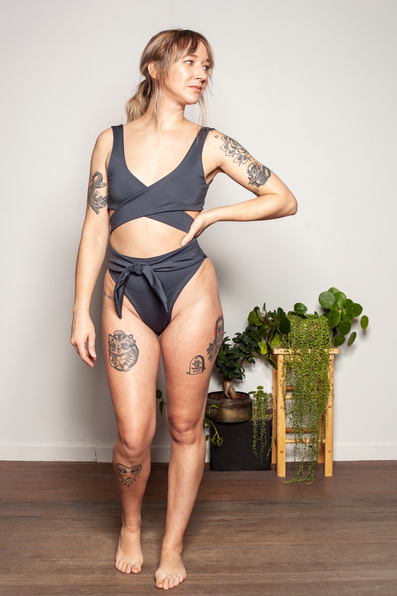 Recycled Marina High Waisted Bottoms | Slate