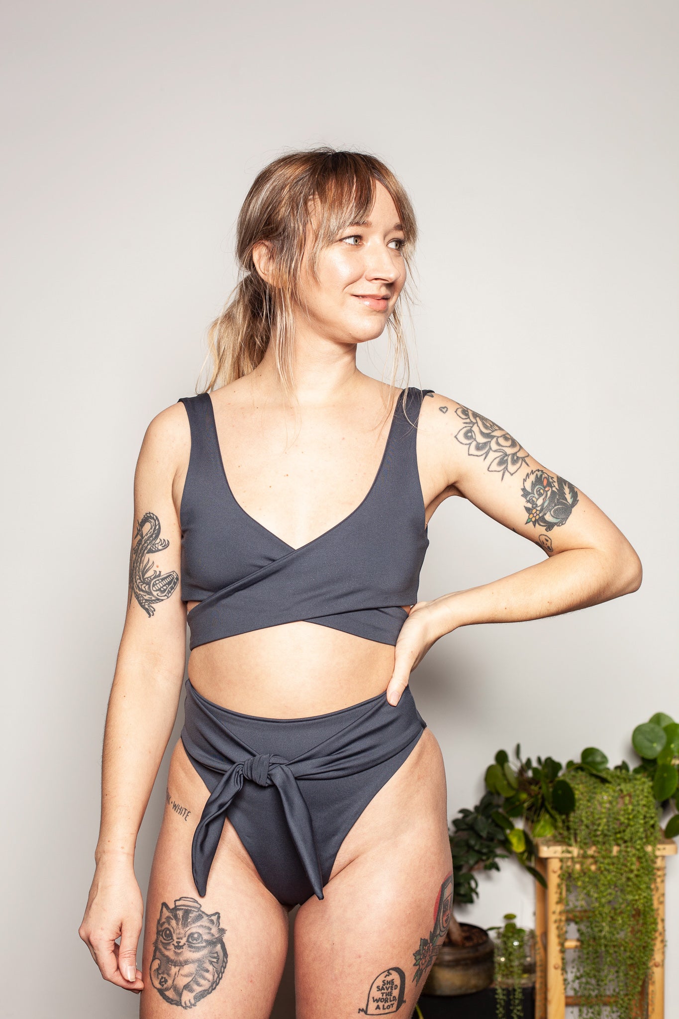 Recycled Marina High Waisted Bottoms | Slate