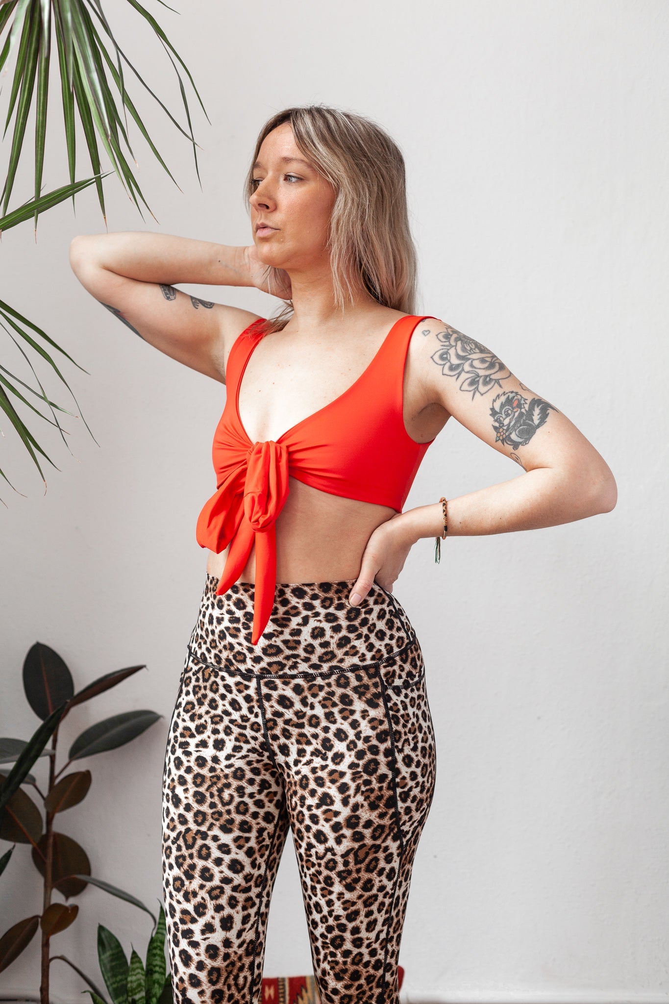 Recycled Marina Wrap Top | Habanero