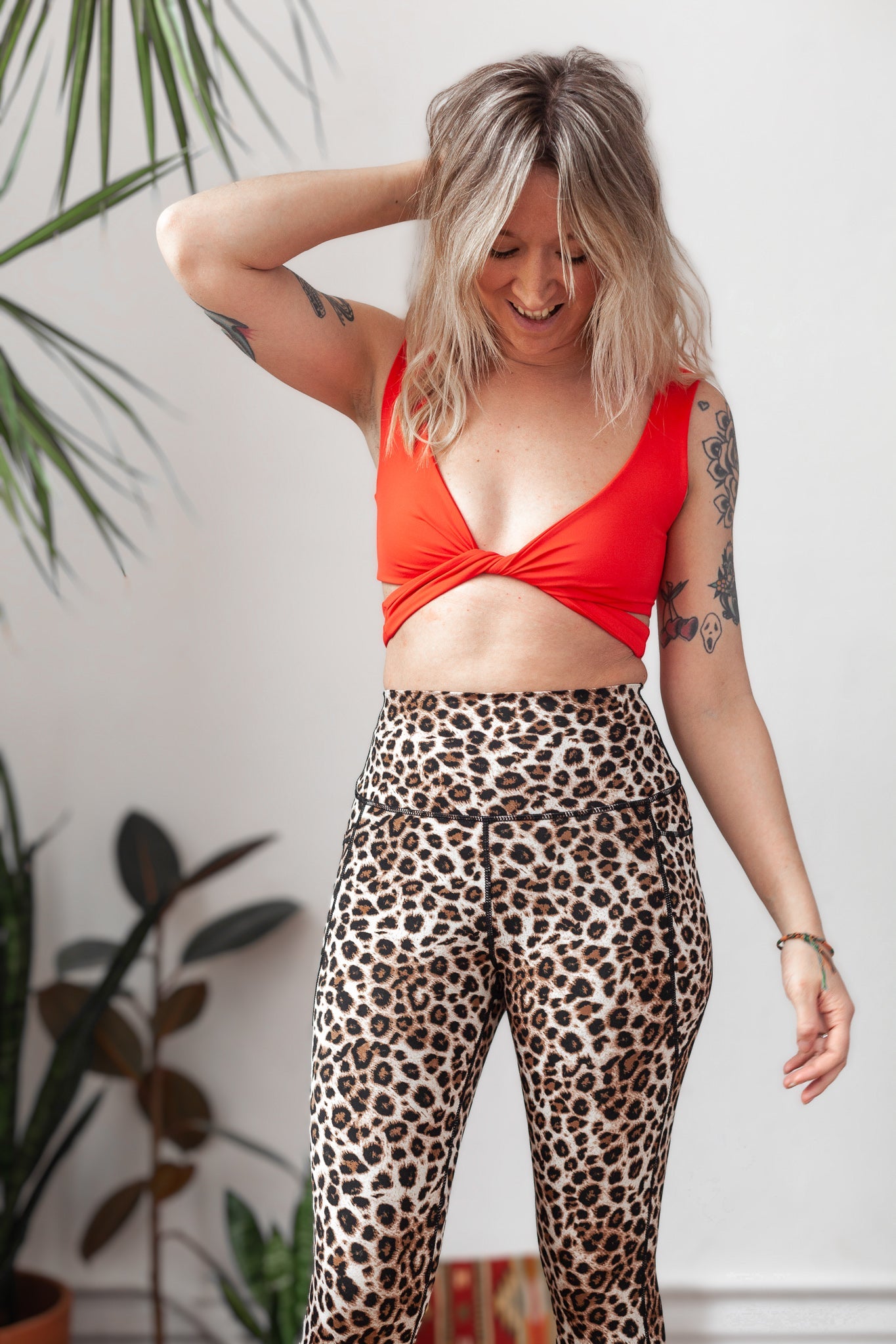 Recycled Marina Wrap Top | Habanero